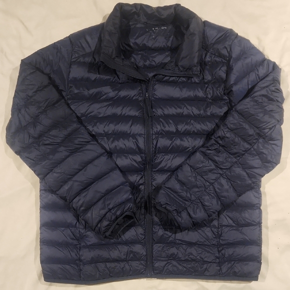 Men's Navy Blue Puffer Jacket - Picture 2 of 8